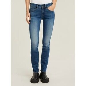 G-Star Raw‎ Midge Straight Blue Denim Jeans Size 27x32 Low Rise